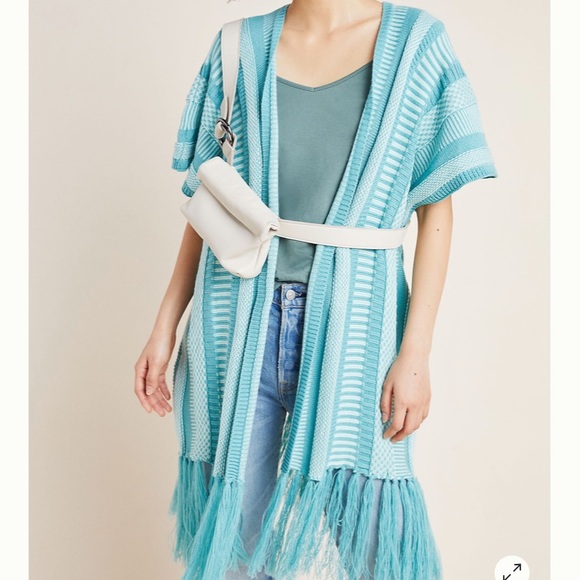 Anthropologie Fringed Kimono One Size - Picture 5 of 6